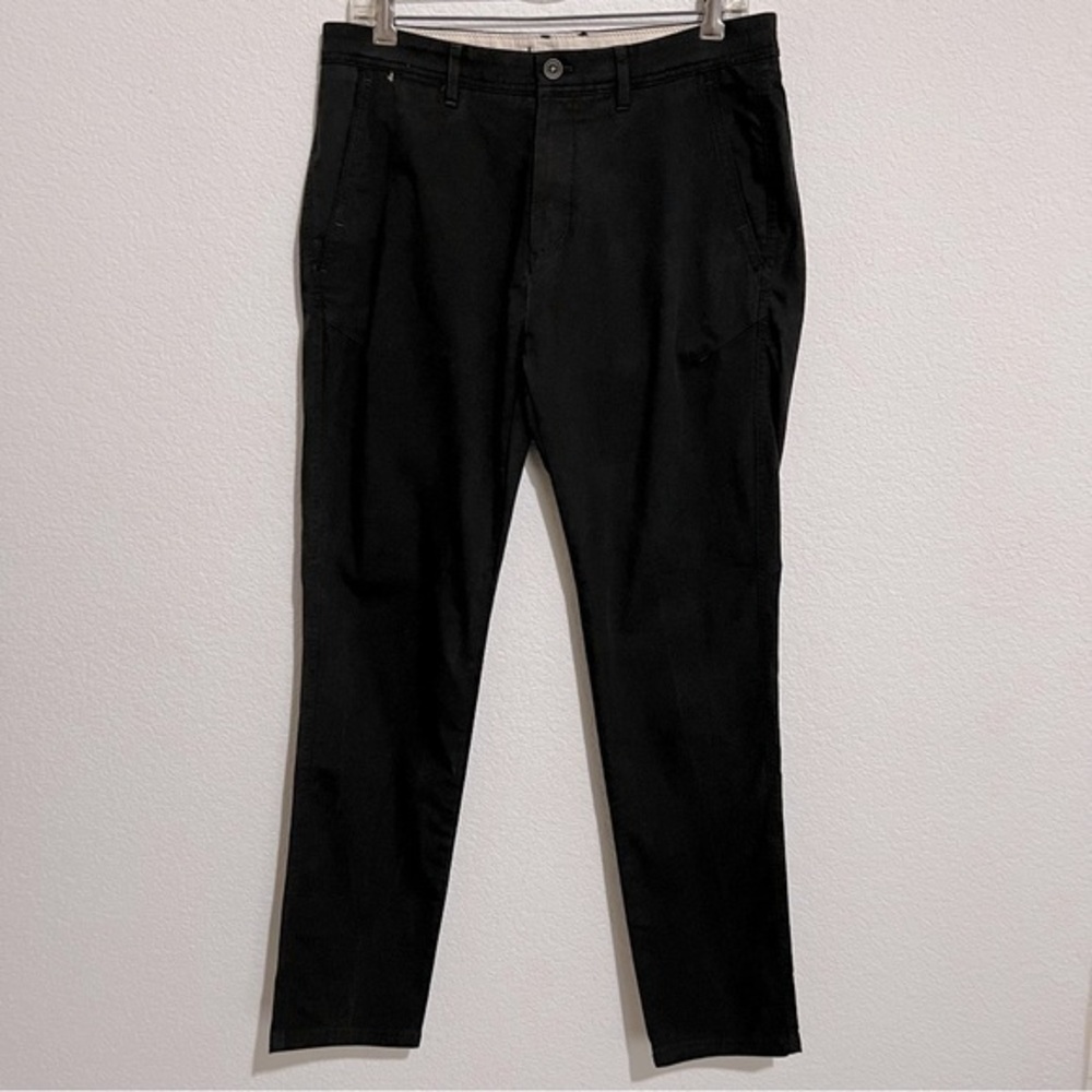 Zara Man Black Twill Comfort Stretch Slim Pants Trousers Business Casual 31
